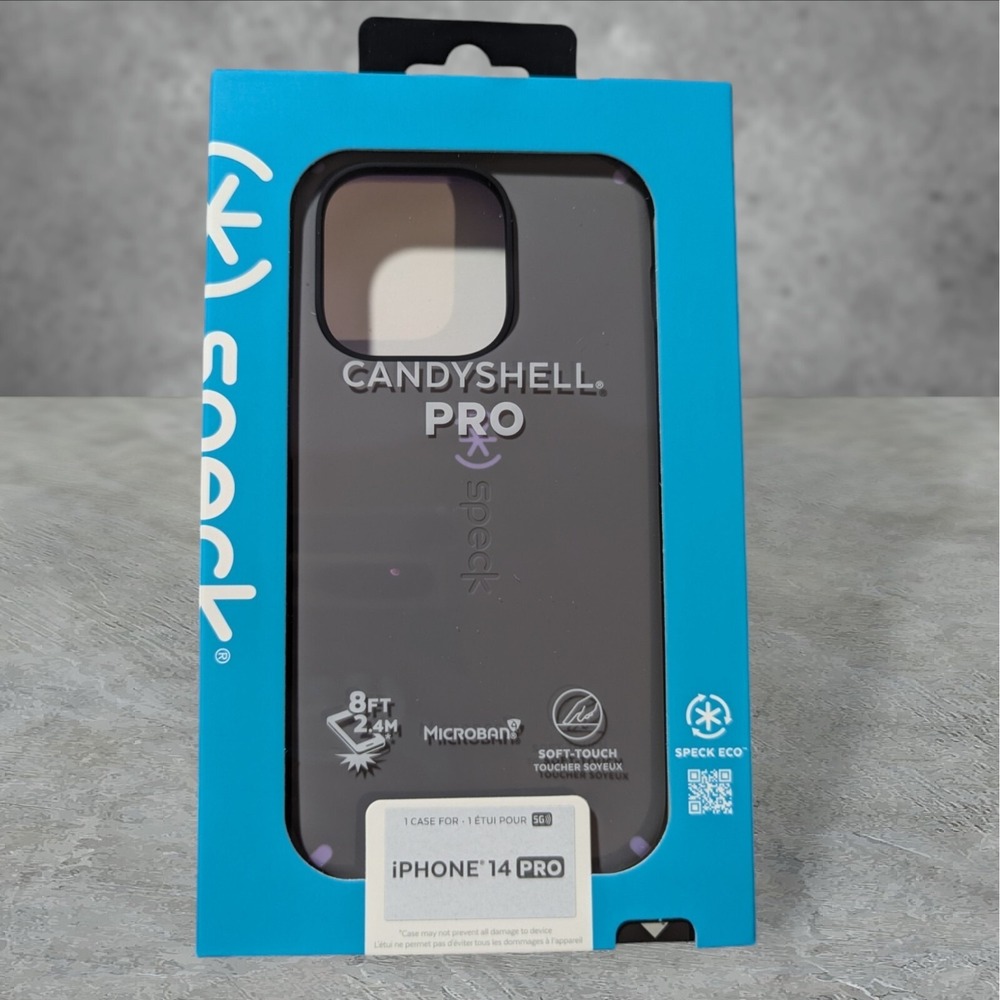 A2 Speck Candyshell Pro Case for Apple iPhone 14 Pro - Cloudy Gray/Spring Purple